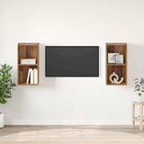 TV Cabinet Set 2 pcs Old Wood 37 x 37 x 72 cm Engineered Wood 3393555