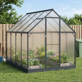 Garden Greenhouse with Door Anthracite 183.5 x 243.5 x 207 cm 3433042