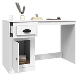 Desk with Drawer White 115x50x75 cm Engineered Wood 816472