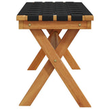Garden Bench Black Solid Wood Acacia and Fabric 366514