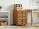Rolling Cabinet with Drawers CORONA Honey Brown 42040531