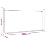 Firewood Rack with Rain Cover 300x25x150 cm Galvanised steel 4100712
