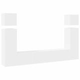 8 Piece TV Cabinet Set White Engineered Wood 3078705