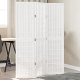 Room Divider 3 Panels White Solid Wood Paulownia 358781