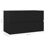 Sink Cabinet Black Engineered wood Standard Sink Cabinet 804747