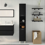 Bathroom Cabinet Black Oak 30 x 30 x 179 cm Engineered Wood 862513