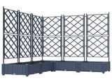 Garden Planter 5 pcs Grey 120 x 120 x 125.5 cm PP 42002865