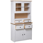 Highboard White 93x40.5x180 cm Solid Pine Panama Range 282702