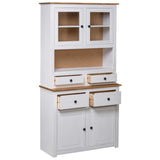 Highboard White 93x40.5x180 cm Solid Pine Panama Range 282702