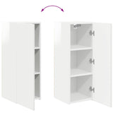 TV Cabinet Set 2 pcs High Gloss White Engineered Wood 3408974