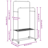 Clothes Rack with Shelf with Wheel White 80 x 53 x 156 cm 42021357