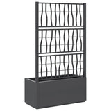 Garden Planter with Trellis Dark Grey 80x36x140 cm PP 368780