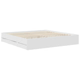 Bed Frame with Drawer White 200 x 200 cm Engineer Wood 3412970