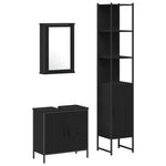 Bathroom Furniture Set with Door 3 pcs Black 33 x 33 x 185.5 cm 3334401