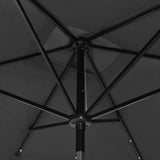 Garden Parasol with LEDs and Steel Pole Anthracite 2x3 m 313788
