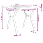 ZNTS Dining Table Y-Frame 90x90x75.5 cm Solid Wood Pine and Steel 3282784