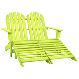Garden Chair Green Solid fir wood 2-Seater Detachable 315916