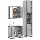 3 Piece Bathroom Furniture Set Grey Sonoma Engineered Wood 3301088