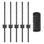 Fence with Posts Grey 0.4 x 10 m Steel 3336062
