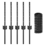 Fence with Posts Grey 0.4 x 10 m Steel 3336062