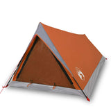 Camping Tent 2-Person Grey and Orange Waterproof 94364