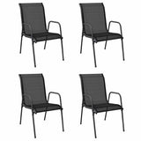 Garden Chairs 4 pcs Steel and Textilene Black 316818