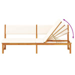 Sun Lounger Reclining Brown 200 x 57 x 75cm Solid Acacia wood 4108112