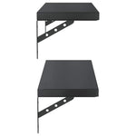 Wall Shelves 2 pcs 75x23.5 cm Black Stainless Steel 3214516