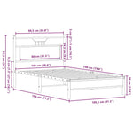 Bed Frame without Mattress Smoked Oak 100x190 cm Engineered Wood 4106884