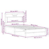 Bed Frame without Mattress Smoked Oak 100x190 cm Engineered Wood 4106884