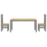 3 Piece Dining Set PANAMA Grey Solid Wood Pine 3345201