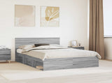 Bed Frame Grey Sonoma 160 x 200 cm Engineered wood 3407855