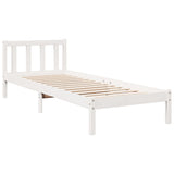 Extra Long Bed Frame without Mattress White 80x210 cm Solid Wood Pine 852429
