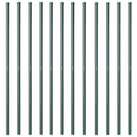 Fence Posts 12 pcs Green 180 cm Powder-coated steel 42012740