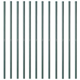 Fence Posts 12 pcs Green Powder-coated steel 42012740
