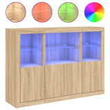 Sideboards with LED Lights 3 pcs Sonoma Oak Engineered Wood 3209109