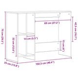 Desk with Shelf Black Oak 102.5 x 35 x 75 cm Engineered Wood 862664