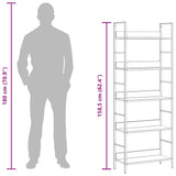 5-Layer Book Shelf Black 60x27.6x158.5 cm Engineered Wood 288226