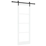 Sliding Door ORKDAL White 83 x 232 cm Solid Pine Wood and Glass 3331946