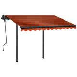 Manual Retractable Awning with LED 3x2.5 m Orange and Brown 3070105