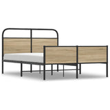 Bed Frame without Mattress 140x200 cm Sonoma Oak Engineered Wood 4100393