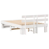Bed Frame with Headboard White 120 x 200 cm Solid Pine Wood 872486