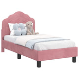 Toddler Bed Frame with Headboard Pink 70 x 140 cm Velvet 42010932