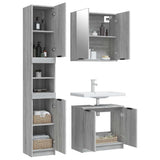 3 Piece Bathroom Cabinet Set Grey Sonoma Engineered Wood 3115882