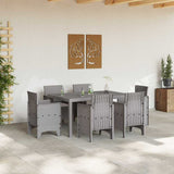 Garden Dining Set 7 pcs Light Grey Polt rattan 3378568
