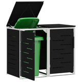 Wheelie Bin Storage Black 138 x 77.5 x 112.5 cm Stainless Steel 3422237