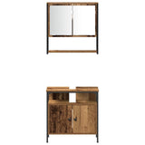 Bathroom Furniture Set with Door 4 pcs Old wood Engineered wood 3332603