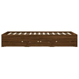 Bed Frame with Drawers without Mattress Brown Oak 120x200 cm 3207286