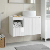 Bathroom Furniture Set 2 pcs High Gloss White Engineered Wood 3404098