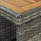Bar Table with Storage Rack Grey 120x60x110 cm Poly Rattan 313479